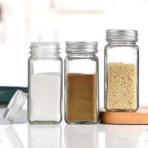 Có Thể Tái Chế Trong Suốt Lưu Trữ Tank Thủy Tinh Kín Lọ Gia Vị 120Ml 180Ml Pha Chế Chai Công Cụ Lưu Trữ Vuông Gia Vị <span class=keywords><strong>Jar</strong></span> - Product Image 4