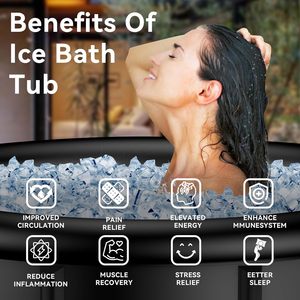 Bañera inflable portátil de alta resistencia de 112 galones, bañera de recuperación de cápsulas de hielo, terapia de agua fría para atletas, piscina de inmersión, bañera de hidromasaje al aire libre - Product Image 3
