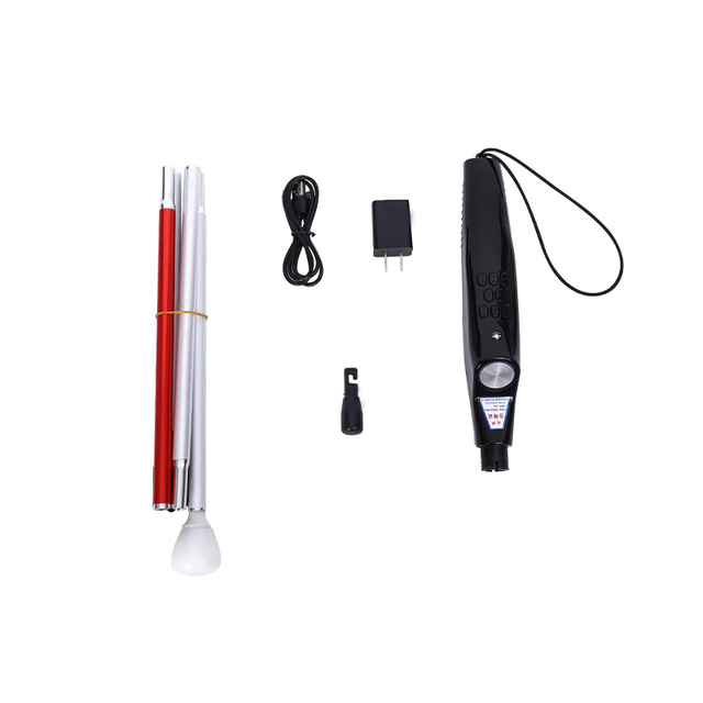 LONSOSEN Portable Foldable Aluminum Alloy White Cane 128CM ISO 13485 Certified for Visually Impaired