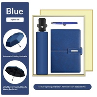 Ensemble cadeau de luxe avec carnet en cuir PU A5, stylo et parapluie, personnalisable avec logo, pour les entreprises