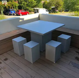Brickell Collection <span class=keywords><strong>Table</strong></span> à manger carrée moderne en <span class=keywords><strong>béton</strong></span> Ensembles de <span class=keywords><strong>table</strong></span> de <span class=keywords><strong>pique</strong></span>-<span class=keywords><strong>nique</strong></span> durables pour l'intérieur et l'extérieur Cuisine personnalisée Hôtel Villa - Product Image 1