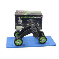 PINJIAN Équipement de fitness : Roue abdominale double pour exercices intérieurs, entraîneur abdominal