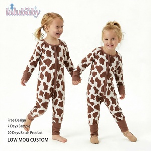 DH ODM Lubaby Caja Sorpresa de Pijamas de Bambú a Granel Lista para Enviar, Estilos Aleatorios para Niños, Estampado de Personajes, Romper de Bambú con Cierre para Bebé, Caja Ciega - Product Image 1