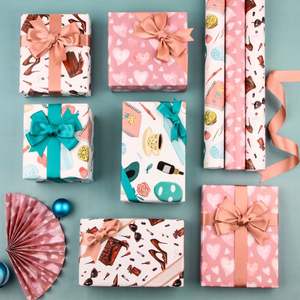 กระดาษห่อของขวัญออกแบบได้เองขนาด50*70ซม. บรรจุภัณฑ์กระดาษห่อของขวัญออกแบบได้6ชิ้นต่อแพ็ก - Product Image 6