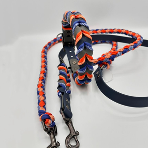 Juego de Correa y <span class=keywords><strong>collar</strong></span> de perro manos libres de PVC con logotipo en relieve personalizado, correa de cuero para cachorros, accesorios para mascotas grandes - Product Image 1