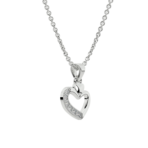 Magnifique collier pendentif cœur en argent sterling 925 avec diamants, ensemble de bijoux pour femmes, cadeau de mariage, fête, usage quotidien, luxe léger, tendance - Product Image 2