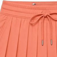 Jupe-short de tennis plissée sur mesure pour femme (OEM) - Taille élastiquée avec cordon de serrage, short intégré avec empiècements en maille, bordure réfléchissante