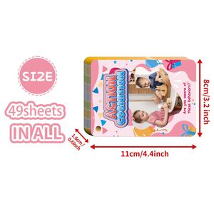 Tarjetas de Memoria con Imágenes de Acciones para el Aprendizaje Interactivo en Casa, 49 Tarjetas de Verbos para Niños - Product Image 6