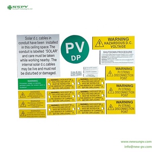 NSPV Étiquettes d'avertissement auto-adhésives pour panneaux solaires Produits solaires pour projets photovoltaïques - Product Image 5