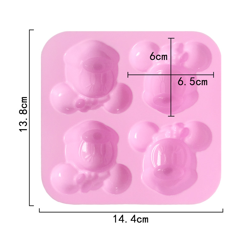 4 cavità di sapone stampo in silicone strumento fai da te torta di