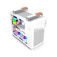 Casing Komputer ZeroMaster X300 Full Tower Aluminium dengan Sisi Kaca Temper, Pendingin Air 240 untuk Motherboard M-ATX/ITX, 4 Slot PCI
