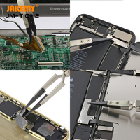JAKEMY JM-T10-12 – Kit de pinces antistatiques à dents interchangeables en acier inoxydable, pointes ESD droites et courbées pour l'électronique DIY
