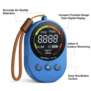 Dispositif portable de surveillance de l'environnement domestique intelligent avec affichage du niveau de gaz, rechargeable, pour intérieur - Fabricant - Product Image 2