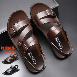 Beach Shoes Cross-Border New Summer Men's Genuine Leather Upper Rubber Outsole Slip Resistant Breathable Sandals - Product Image 5
