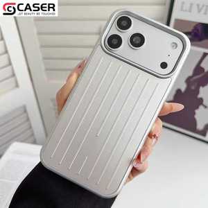 Funda para Teléfono de Alta Calidad con Diseño de Patrón de Equipaje, Pintura Metálica, Antigolpes, Color Puro, Estilo Simple, para iPhone 17pm/16/15 - Product Image 6