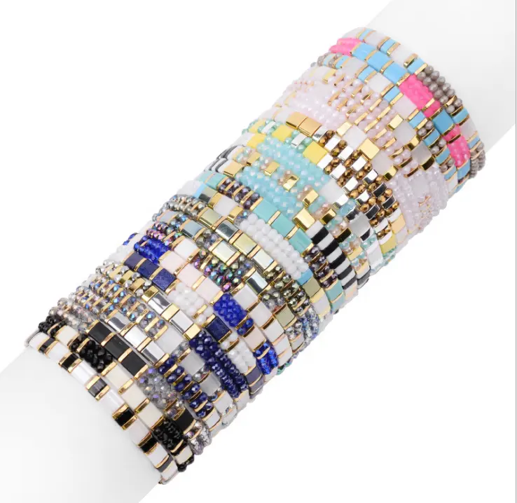 Nieuwe Ontwerpen Japan Miyuki Tila Kralen Armbanden Sieraden Met Regenboog Kralen