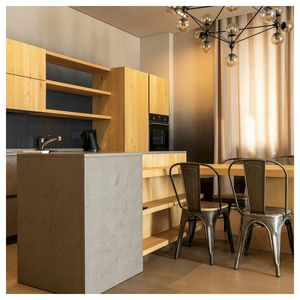 Gabinetes de Cocina <span class=keywords><strong>Prima</strong></span> con Cuerpo de Madera Sólida <span class=keywords><strong>Natural</strong></span> Pintada, Acabado con Pintura Ecológica <span class=keywords><strong>y</strong></span> Encimera de Piedra - Product Image 5
