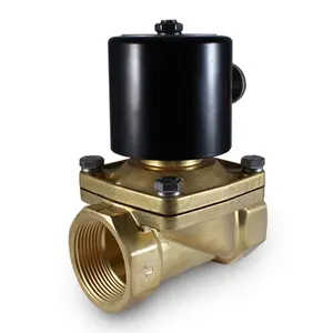 Electromagnetic brass solenoid valve 3/4 inch NPT120VAC normally closed - gas, air, liquid, and fluid flow control valve