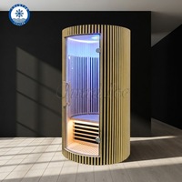 Sauna infrarouge OMNI Hemlock en bois massif de luxe pour 1 personne, 6 kW, vapeur sèche, faible EMF, panneau de commande tactile, pour utilisation en salle de sport