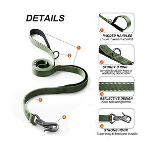 Forte Guinzaglio Del Cane con 2 Morbido, Confortevole E Doppio Manico Riflettente Camminare Piombo - Product Image 2