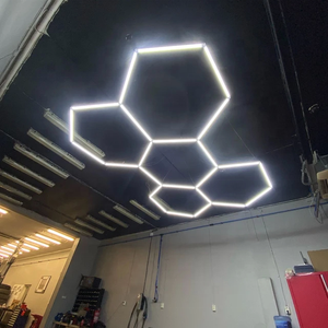 Super Bright 192W LED Hexagon Garage Lights 6500K 5 Grid Car Detalhando Teto LED Tubo Luz de Trabalho para Garagem Warehouse - Product Image 6