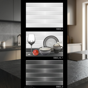 Gran oferta, azulejos de pared esmaltados de cerámica pulida de alto brillo de 300x450mm, diseño 3D ondulado Digital para cocina, baño y exteriores, precio bajo - Product Image 6