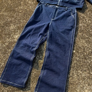 Factory Price Custom Design <b>Denim</b> <b>Jacket</b> and <b>Baggy</b> Jeans Pants Set Two Piece Outdoor Casual Wear <b>Denim</b> Jeans Suit for Men - Product Image 4