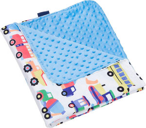 Confort doux et confortable, idéal pour les tout-petits, les voyages et la garderie - Trains, avions et camions, couverture en peluche pour bébé - Product Image 1