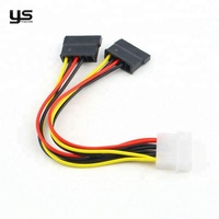 Cable divisor Molex a SATA, adaptador de alimentación dual de 4 pines IDE macho a 15 pines hembra, cable divisor en Y para alimentación de unidades HDD y SSD, nuevo