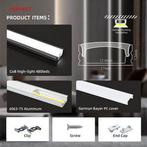 ไฟเส้น LED ขนาด17*7มม. พร้อมฝาครอบ PC สำหรับตกแต่งในร่มที่ทันสมัยเฟอร์นิเจอร์ครัวไฟ LED แบบเส้นตรง - Product Image 5