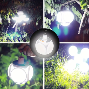 Hot New LED Ngọn Đuốc Đèn pin có thể sạc lại được xây dựng trong pin treo ABS năng lượng mặt trời LED không thấm nước Đèn bóng đá cắm trại đèn - Product Image 3