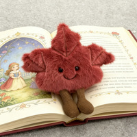 Porte-clés en peluche mignon en forme de feuille d'érable, en coton rembourré, ornement à suspendre pour sac, 11-30 cm, unisexe, 14 ans et plus, fabriqué en Chine