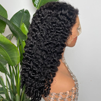 Perruque frontale en dentelle 13x4 en gros, perruque bouclée à ondulations profondes avec racine des cheveux pré-épilée et pointes bouclées en spirale, perruques en cheveux humains pour femmes noires