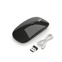 Souris sans fil ergonomique optique USB à 5 boutons avec chargement silencieux et design lumineux pour usage au bureau