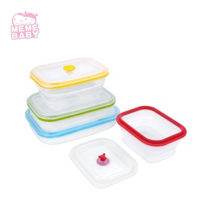 Hot Bán Thực Phẩm Lớp 400/600/900/1200ML Hình Chữ Nhật Thực Phẩm Lưu Trữ <span class=keywords><strong>Container</strong></span> Folding Silicone Đóng Mở Hộp Ăn Trưa - Product Image 3