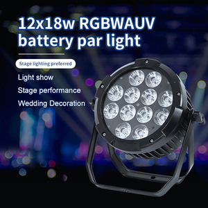 12x18W IP65 Waterproof 6in1 RGBWAUV LED Rechargeable and Wireless DMX512 For Outdoor Activity - Product Image 2