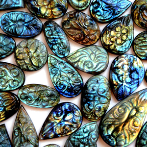 Colgante bandeja de cabujón de cuarzo ahumado citrino cabujón gota colgante druzy cabujón labradorita piedras preciosas naturales - Product Image 1