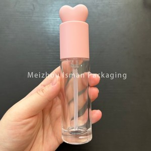 ISMAN - Botella de Perfume de Vidrio de 30 ml con Logotipo Personalizado, Botella Transparente Rosa para Loción, Botella con Bomba para Suero, Botella para Cuidado de la Piel con Forma de Corazón, Botella para Base de Maquillaje - Product Image 6