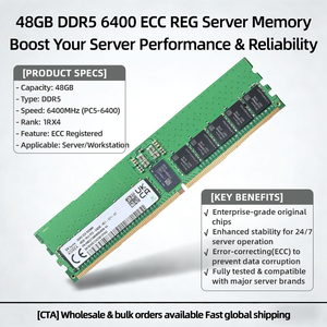 หน่วยความจำเซิร์ฟเวอร์ HMCGY4MHBRB489N 48GB 1Rx4 6400MHz PC5-51200R DDR5 ECC RDIMM มีสินค้าในสต็อก โมดูลหน่วยความจำ ECC RDIMM - Product Image 2