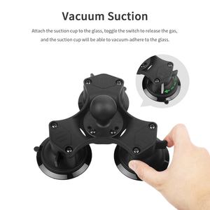 VINmounts new 1-inch ball head single suction mount, RAM B double socket arm compatible, Car window installation - Product Image 4