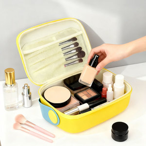 New Portable Travel <b>Makeup</b> Bag Cosmetic Storage <b>Case</b> with Multiple Compartments and Zipper - Product Image 2