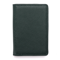 Organisateur de cartes en cuir véritable avec logo personnalisé, blocage RFID, emplacements pour cartes multicolores et boîte cadeau, porte-cartes pour les voyages d'affaires