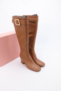 Bottes décontractées de luxe haut de gamme de créateur, de haute qualité, à semelles épaisses, talons épais et design mi-mollet. - Product Image 4