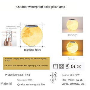 E27 Base Bola grande Led Entrada Camino Patio Césped Valla Jardín Poste Globo Pilar Luz de calle Pilar Exterior 220V 200mm 300mm - Product Image 4
