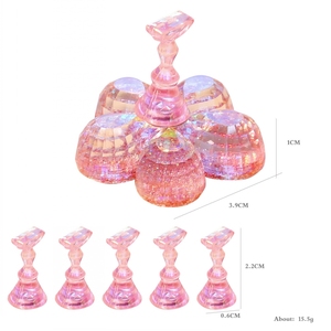 Soporte para uñas con diseño de flores, base para manicura con <span class=keywords><strong>ilusión</strong></span> de flores de ciruela, lentejuelas con imanes para principiantes, estante fijo para ejercicio de uñas - Product Image 2