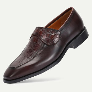 Chaussures Oxford en cuir formelles à enfiler, bout pointu, antidérapantes, imperméables, résistantes à l'usure, respirantes, avec soutien de la voûte plantaire, toutes saisons, habillées - Product Image 4