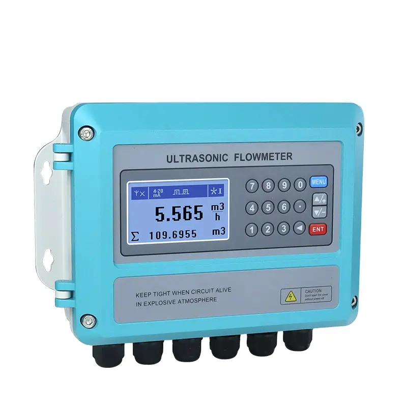 Medidor de flujo ultrasónico Pantalla digital IP65 Medidor de flujo de combustible de agua 24VDC Medidores de flujo de energía de suministro