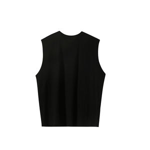 Camiseta Deportiva sin Mangas para Hombre, Holgada, Lisa, Blanca, Personalizable, para Fitness, Ropa Moderna para Hombre - Product Image 3