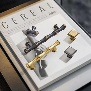 Nieuwe <span class=keywords><strong>Chinese</strong></span> Stijl Bamboe Vorm Kast Handgrepen Goud Messing Zwart <span class=keywords><strong>Hardware</strong></span> Voor Meubelladen Dozen Fabrikant Prijs - Product Image 4