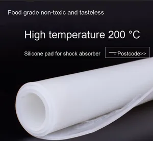 Yüksek sıcaklığa dayanıklı kaymaz silikon kauçuk düz ped şok emici gıda sınıfı yumuşak beyaz şeffaf tıbbi silikon - Product Image 5